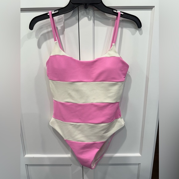 Beach Riot NEW Calista One Piece Prism Pink Stripe - Picture 6 of 10